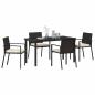 Preview: 5-teiliges Garten-Esszimmer-Set Schwarz Poly-Rattan