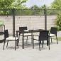 Preview: 5-teiliges Garten-Esszimmer-Set Schwarz Poly-Rattan