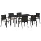 Preview: 7-teiliges Garten-Esszimmer-Set Schwarz Poly-Rattan