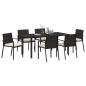 Preview: 7-teiliges Garten-Esszimmer-Set Schwarz Poly-Rattan