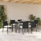 Preview: 7-teiliges Garten-Esszimmer-Set Schwarz Poly-Rattan