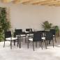 Preview: 7-teilige Garten-Essgruppe aus schwarzem Poly-Rattan