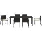 Preview: Garten Essgruppe 7 pcs Schwarz Pulverbeschichteter Stahl