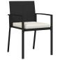 Preview: ARDEBO.de - 9-teiliges Garten Essset Schwarz Poly-Rattan