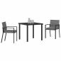 Preview: 3-teiliges Garten Essset Grau Poly Rattan