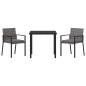 Preview: 3-teiliges Garten Essset Grau Poly Rattan