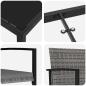 Preview: 3-teiliges Garten Essset Grau Poly Rattan