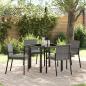 Preview: ARDEBO.de - 5-teiliges Garten-Essset Grau aus Poly-Rattan