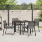 Preview: 5-teiliges Garten-Essset Grau aus Poly-Rattan