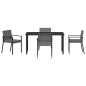 Preview: 5-teiliges Garten Esszimmer Set Grau Poly Rattan
