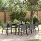 Preview: ARDEBO.de - 7-teiliges Garten-Esstisch-Set Grau Poly-Rattan