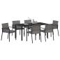 Preview: 7-teiliges Garten-Esstisch-Set Grau Poly-Rattan