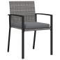 Preview: ARDEBO.de - 7-teiliges Garten Esszimmer Set Grau Poly-Rattan