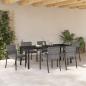 Preview: 7-teiliges Garten Esszimmer Set Grau Poly-Rattan
