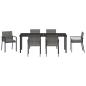 Preview: 7-teiliges Garten Esszimmer Set Grau Poly-Rattan