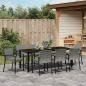 Preview: ARDEBO.de - 9-teiliges Garten-Essgruppen-Set Grau Poly-Rattan