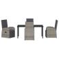 Preview: 5-teiliges Garten-Dining-Set mit Kissen Grau Poly-Rattan