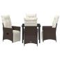 Preview: 5-teiliges Garten-Dining-Set mit Kissen Braun Poly-Rattan