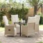 Preview: ARDEBO.de - 5-teiliges Garten-Esszimmer-Set mit Kissen Beige Poly Rattan