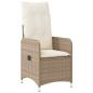 Preview: 5-teiliges Garten-Dining-Set mit Kissen Beige Poly Rattan