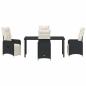 Preview: 5-teiliges Gartenset mit Kissen in Schwarz aus Poly-Rattan