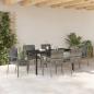 Preview: 7-teiliges Garten-Essset mit Kissen Grau Poly-Rattan