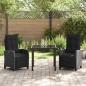 Preview: 3-teiliges Garten-Ess-Set Schwarz Poly-Rattan