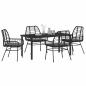 Preview: 5-teilige Garten-Essgruppe mit Kissen Schwarz Poly-Rattan