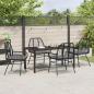 Preview: 5-teilige Garten-Essgruppe mit Kissen Schwarz Poly-Rattan