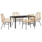 Preview: 5-teiliges Garten-Essgruppe mit Kissen Braun Poly-Rattan