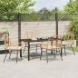 Preview: 5-teiliges Garten-Essgruppe mit Kissen Braun Poly-Rattan