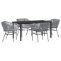 Preview: Set aus 3 Grau PE-Rattan, pulverbeschichteter Stahl Standard