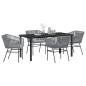 Preview: Set aus 3 Grau PE-Rattan, pulverbeschichteter Stahl Standard