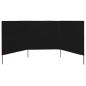 Preview: 3-teiliges Windschutzgewebe 400 x 160 cm Schwarz