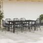 Preview: 9-tlg. Garten-Essgruppe mit Kissen Schwarz Poly Rattan Glas