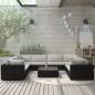 Preview: ARDEBO.de - 9-tlg. Garten-Lounge-Set mit Auflagen Poly Rattan Schwarz