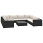 Preview: 9-tlg. Garten-Lounge-Set mit Auflagen Poly Rattan Schwarz