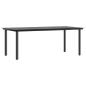 Preview: 9-tlg. Garten-Essgruppe mit Kissen Schwarz Poly Rattan Glas