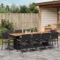 Preview: 11-teiliges Garten-Esstisch-Set Schwarz Poly Rattan