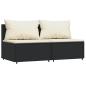Preview: 3-tlg. Garten-Lounge-Set mit Kissen Schwarz Poly Rattan