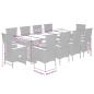 Preview: 11-tlg. Garten-Essgruppe mit Kissen Schwarz Poly Rattan