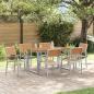 Preview: ARDEBO.de - Garten Essgruppe Set mit 7 Teilen Grau, Holz Metall Robust