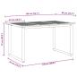 Preview: Garten Essgruppe Set mit 7 Teilen Grau, Holz Metall Robust