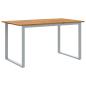 Preview: Garten Essgruppe Set mit 7 Teilen Grau, Holz Metall Robust