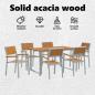 Preview: Garten Essgruppe 7 pcs Grau Massivholz Akazie