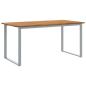 Preview: Garten-Essgruppe Set aus 5 Grau und Holzton Metall und Holz
