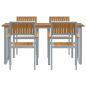 Preview: Garten-Essgruppe Set aus 5 Grau und Holzton Metall und Holz