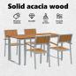 Preview: Garten Essgruppe 5 pcs Grau Massivholz Akazie