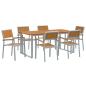 Preview: Garten Essset 7-teilig Hellgrau Aluminium Langlebig