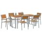 Preview: Garten Essset 7-teilig Hellgrau Aluminium Langlebig